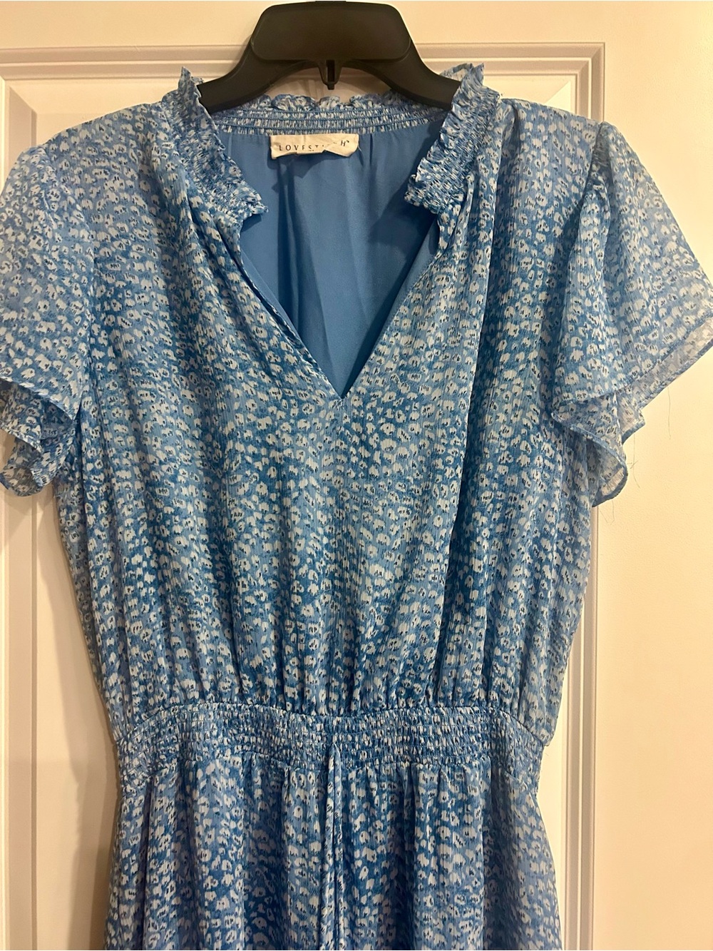 lovestitch Blue Floral High-Low Ruffle Dress - Picture 4 of 6